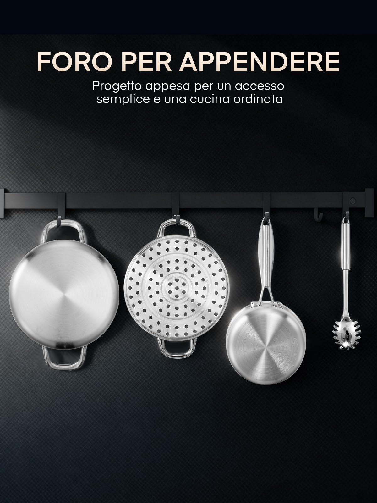 Pentole Induzione, Set Pentole Induzione 15 Pezzi, Batteria Pentole Senza Rivestimento Con Insert Per Vapore, Set Pentole Acciaio Inox Compatibile Con Tutti I Tipi Di Cucine