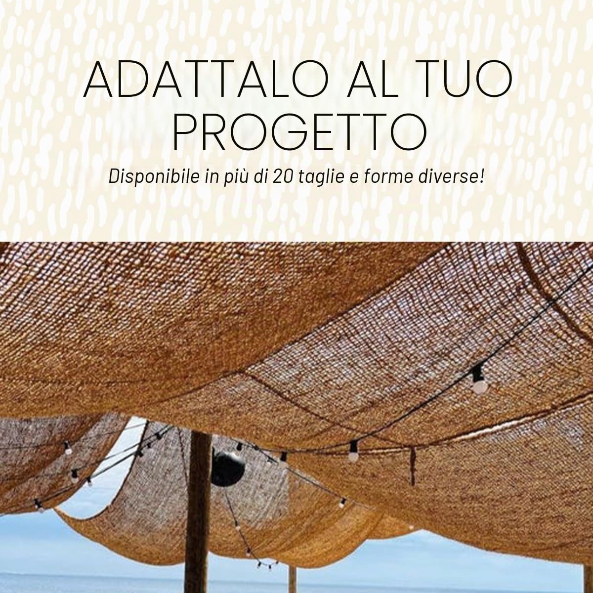 Tenda parasole in fibra di cocco, protezione solare ecologica, diverse misure e forme triangolare, terrazza, giardino, pergolato (Sable, 3x3x3m, Triangolare)
