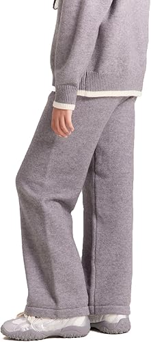 Girls sweater 2 Piece Outfits Fashion Long Sleeve Pullover and Pants 6-16years Sweatshirt(Gery,14-15years)