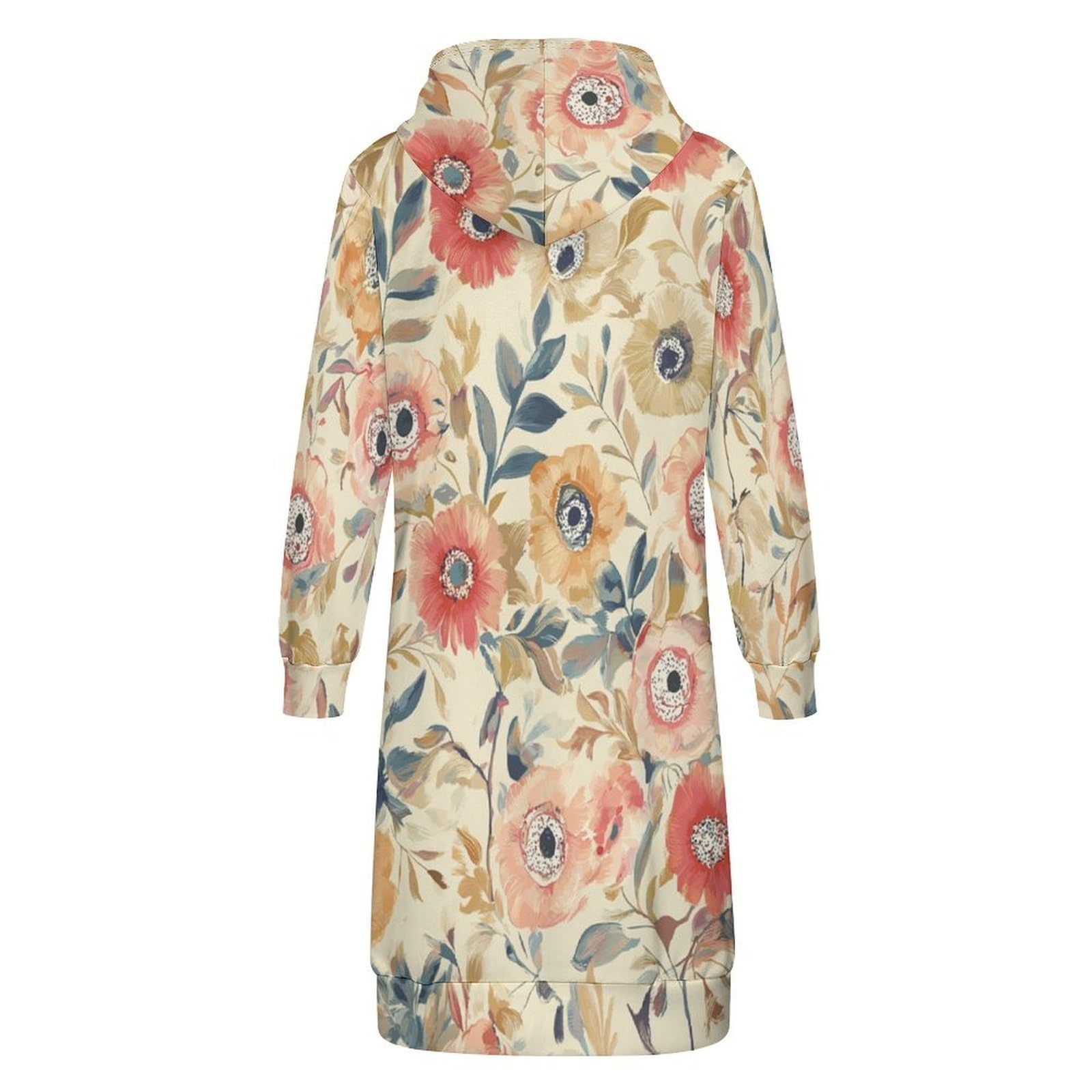 Felpa Donna con Zip Felpe Sportiva con Tasche E Cappuccio Motivo Floreale Morbida Invernale Giacca Regolabile Confortevole per Uso Quotidiano Casual