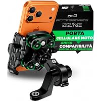 Porta Cellulare Moto Antivibrazione Alluminio CNC Doppio Fissaggio Manubrio 22