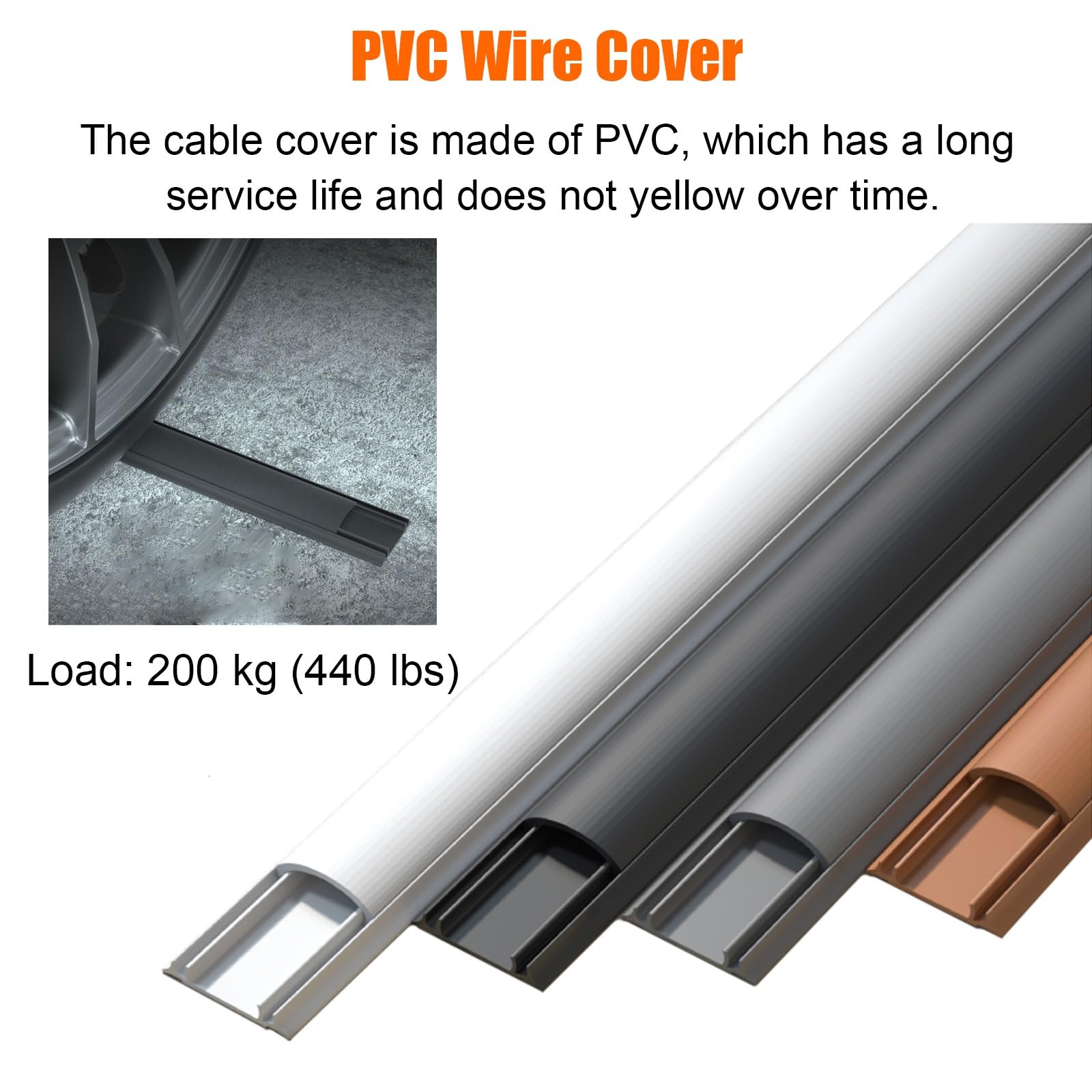 Canaleta Cable Cubre Escondites de cables para cables en el suelo, cubierta de cables curvada con respaldo adhesivo, gestión de cables para exteriores/hogar/oficina, paquete de 3(3 pcs Black,W 45mm(1