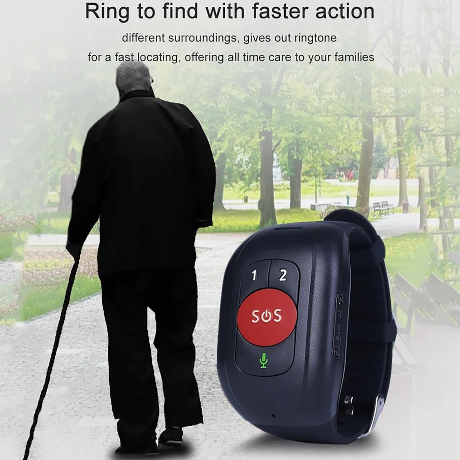 Reloj Inteligente GPS Para Personas Mayores, Localizador Para Personas Mayores, Monitoreo De Frecuencia Cardíaca Y Presión Arterial, Seguimiento Histórico, IP67 a Prueba De Agua, Alarma De Caída