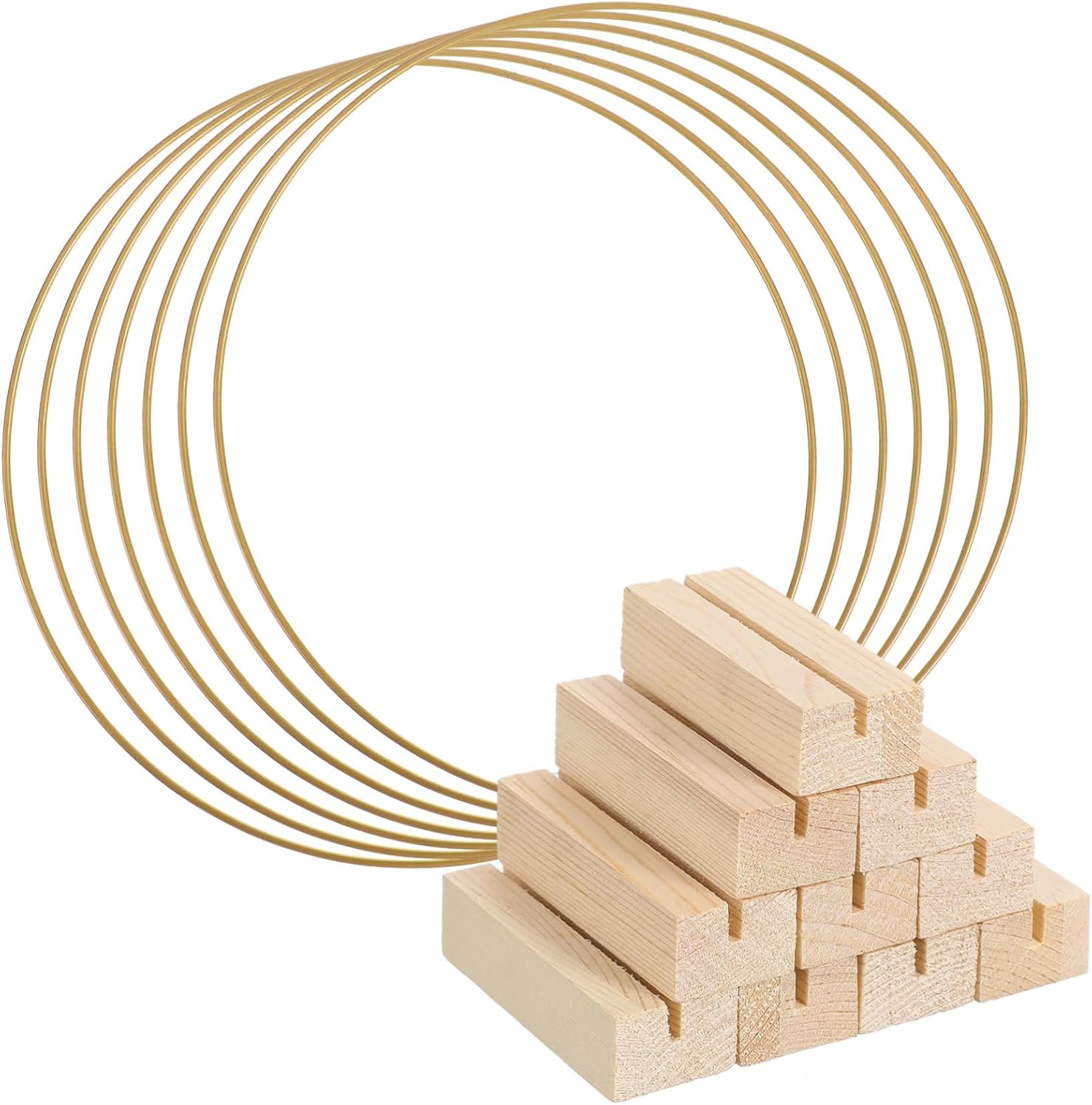 Angoily 10pcs Metal Rings DIY Wedding Centerpiece Decor Floral Hoop Stand Macrame Ring Base