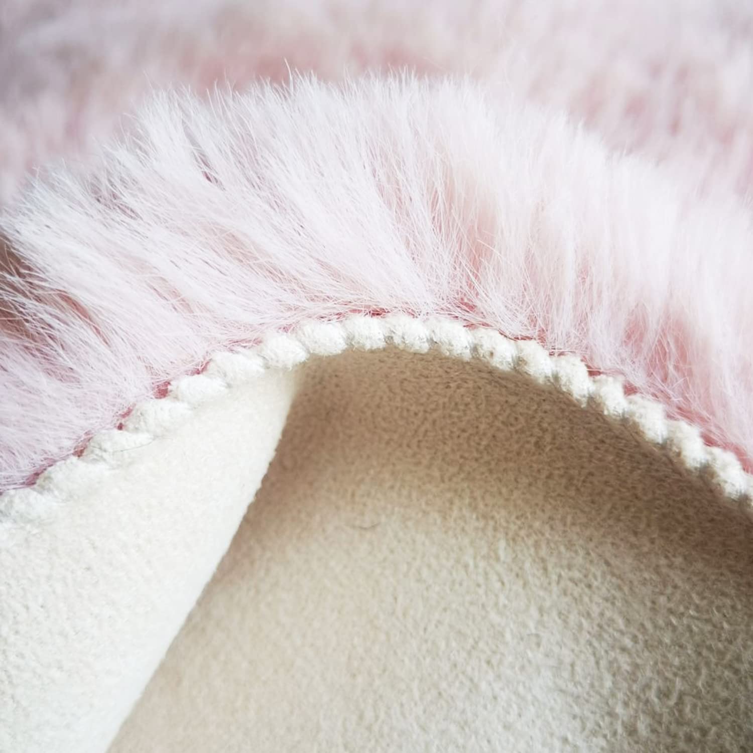 Ghouse Faux Tappetto di Pelle di Pecora Tappeto a Pelo Corto Lavabile Fluffy Uni Effetto Pelliccia Antiscivolo Facile da Pulire, Dimensione:60 x 180 cm, Colore: Rosa