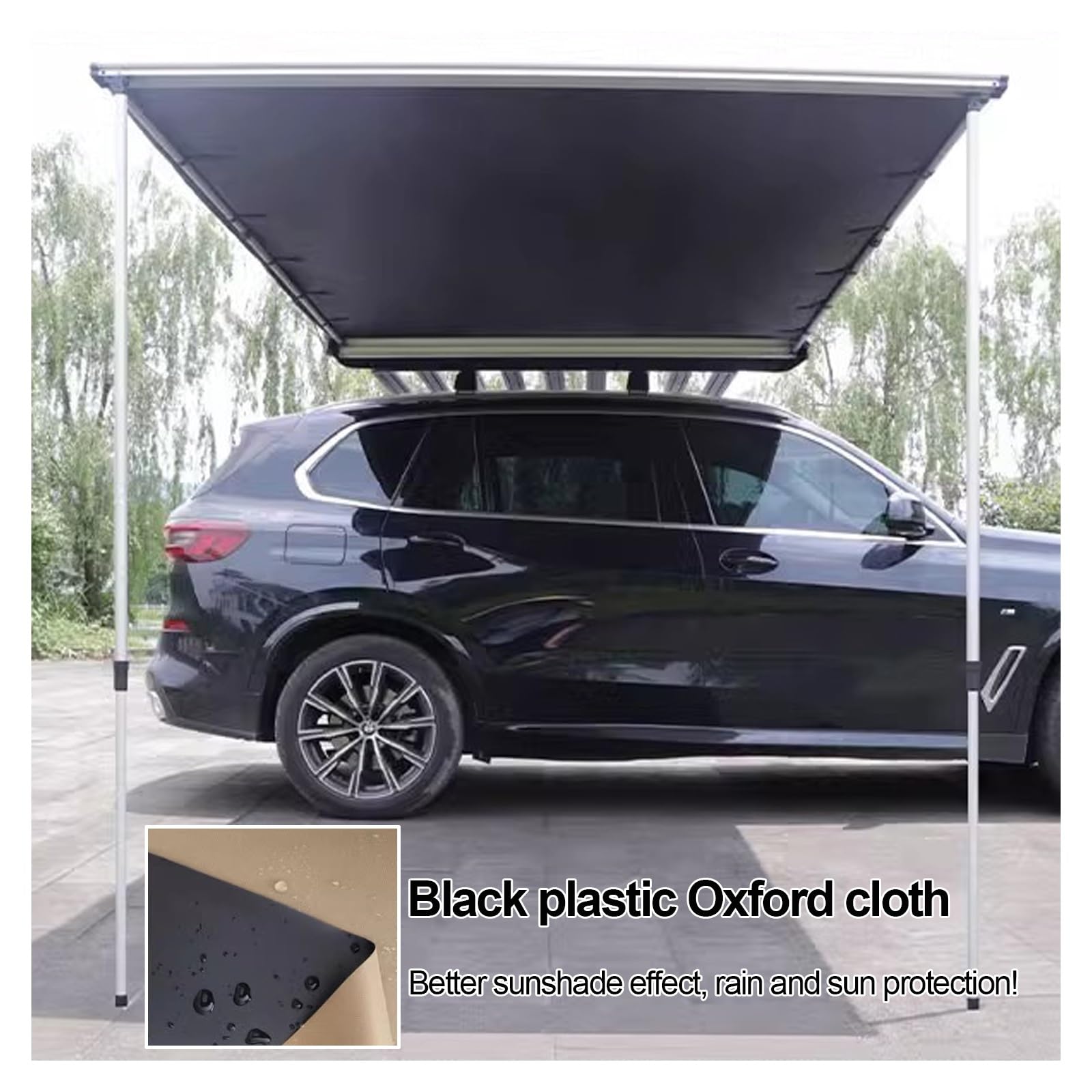 Toldo Lateral Para Vehículo SAMOUT 2.5x3m (7.6 M²) - UPF50+ Impermeable - Postes Ajustables - Para Jeep, SUV, Furgoneta