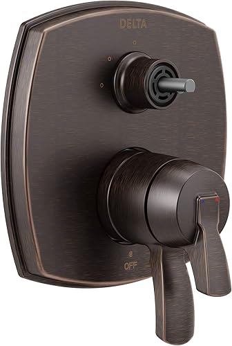 Miniatura 7 de DELTA FAUCET T27876-BLLHP Serie 17 Integrado de tres funciones menos mango de ducha con desviador, negro mate Mate negro,Cromado,Bronce veneciano