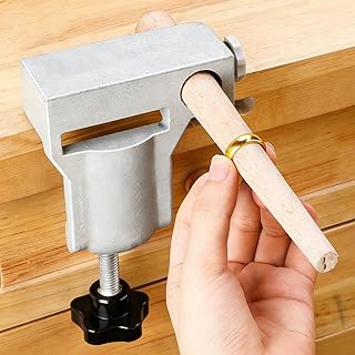 ジュエリー移動クランプバイス、ドリル不要のベンチピンとバイスクランプセット、DIYゴールド加工ツール、多機能リングスティックリテーナー、スチールと無垢材のワークベンチクランプ、モデリング、修理用