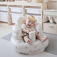 Vista 2 de Asiento inflable para bebé con ventosas para bebés de 3 meses en adelante, asientos de piso para bebé para sentarse con bomba de aire integrada