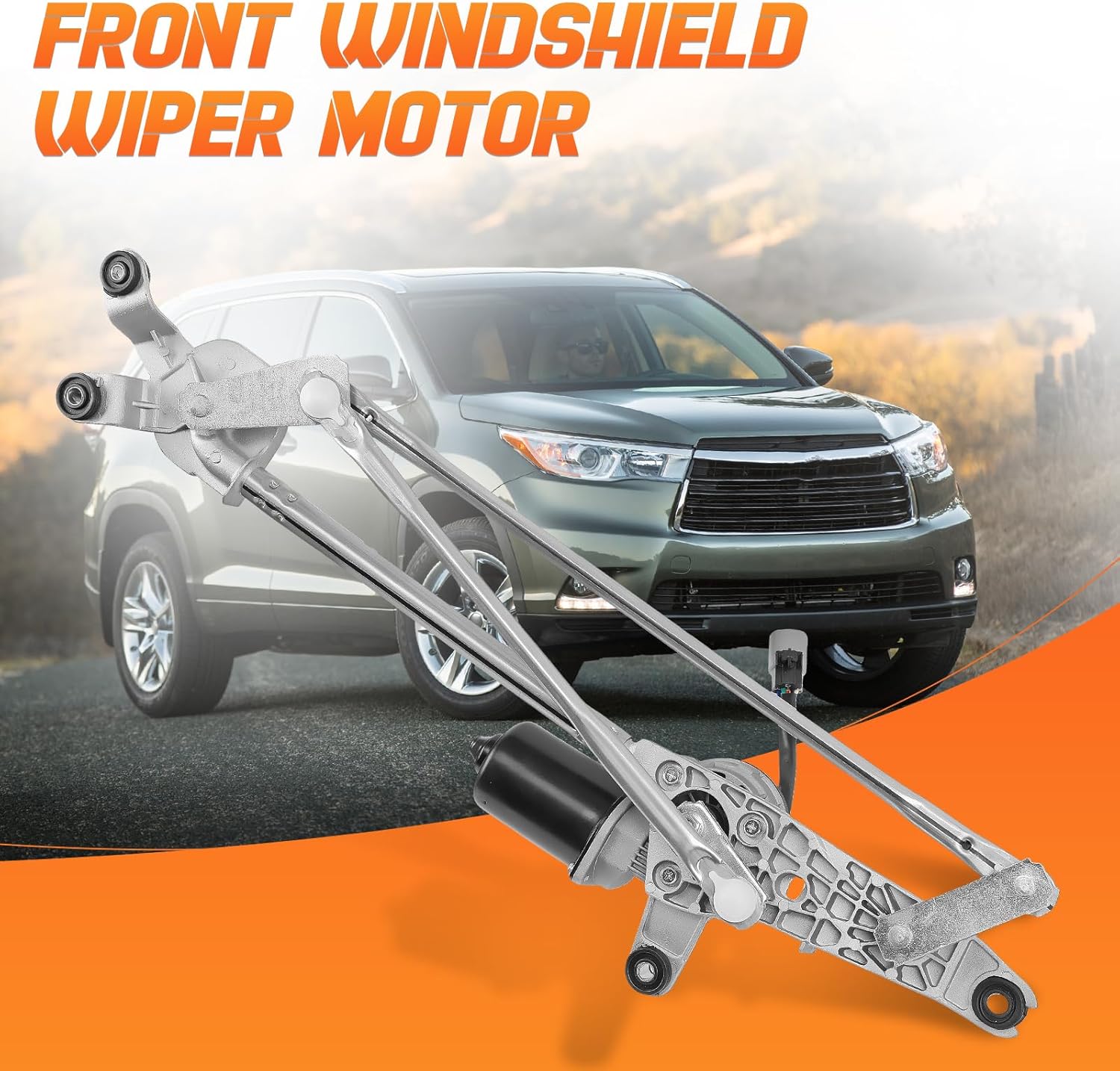 602-484AS Front Windshield Wiper Motor and Linkage Assembly Compatible with Toyota Highlander 2008-2010# 851500E040, 8515048070, 8511048120, 4320020