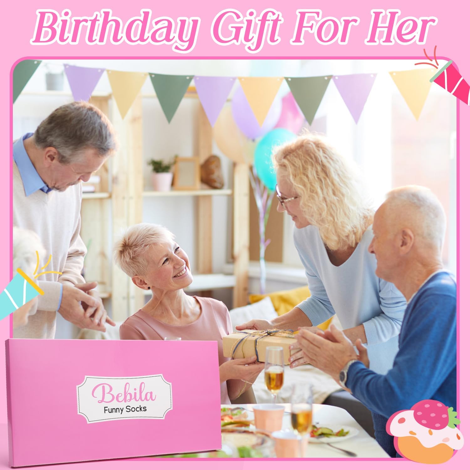 Bebila Birthday Gifts for Women Funny Socks for 30 40 50 60 70 Year Old Woman Birthday Gifts for Mom Sister Wife Friends - Image 2