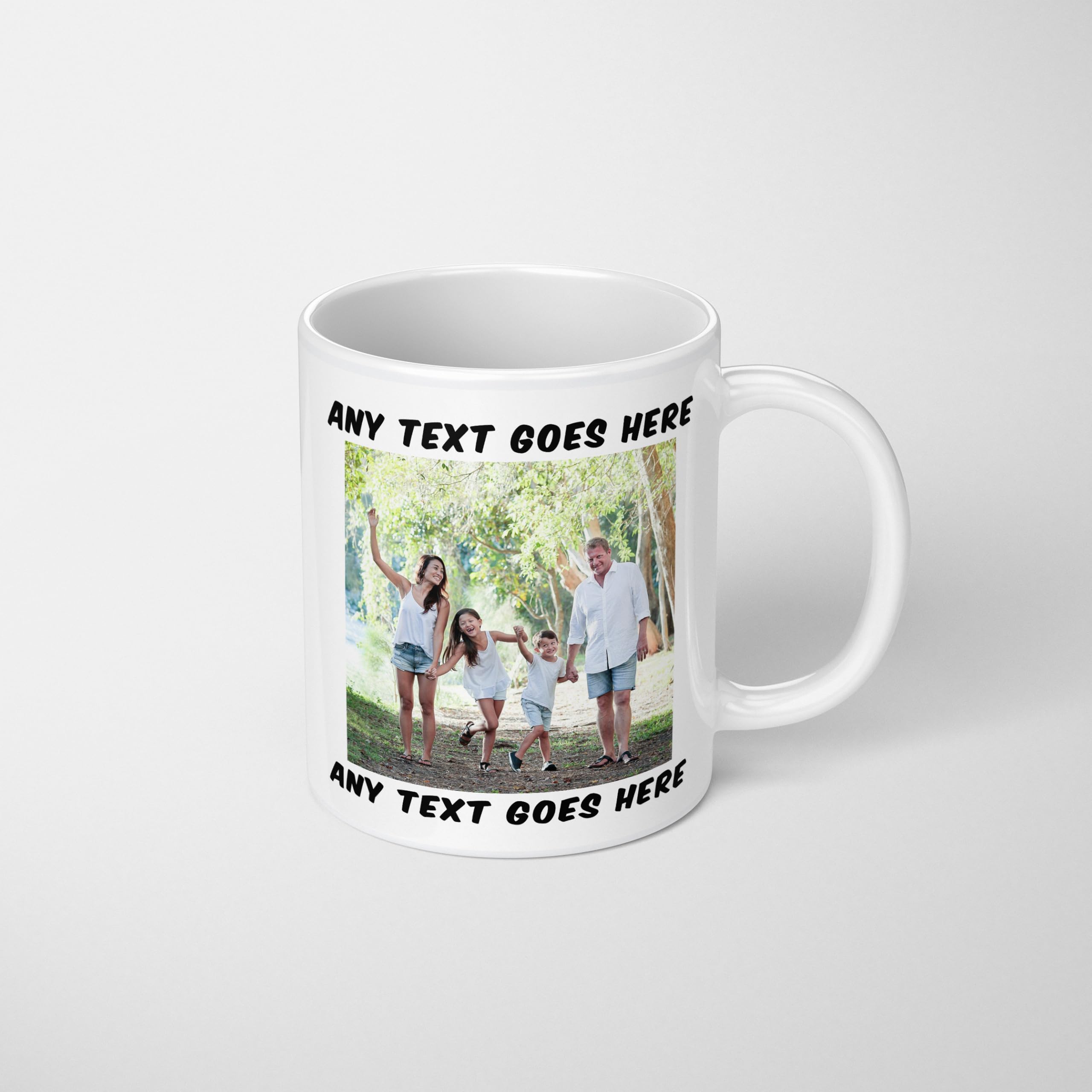 Personalised Upload Your Own Photos Custom Text Coffee Cup Tea Mug 11oz Spacious Mug | Large Handle Easy Grip | Custom Photo Gift | Heat Changing Option (Image & Optional Text)