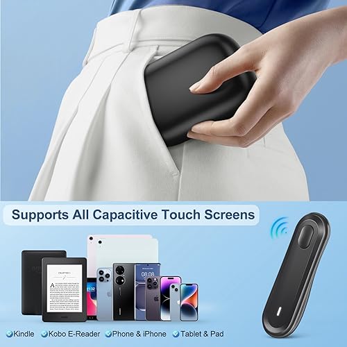 Miniatura 3 de Turner de páginas para Kindle Paperwhite, con control remoto y funda de carga para Kindle iPad iPhone, clicker inalámbrico para Colorsoft Scribe