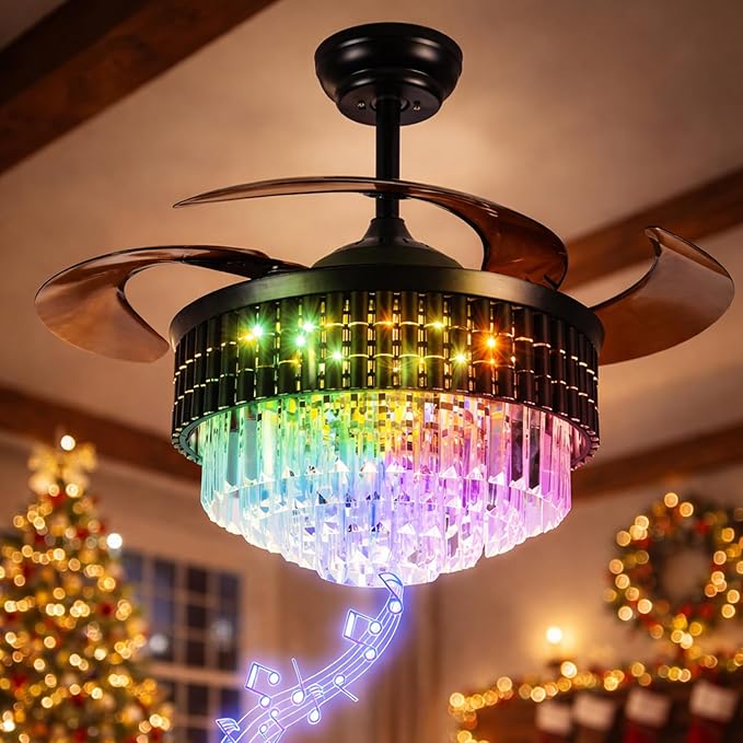 Ventilador de Techo 48 Pulgadas con Luz, Control Remoto y 6