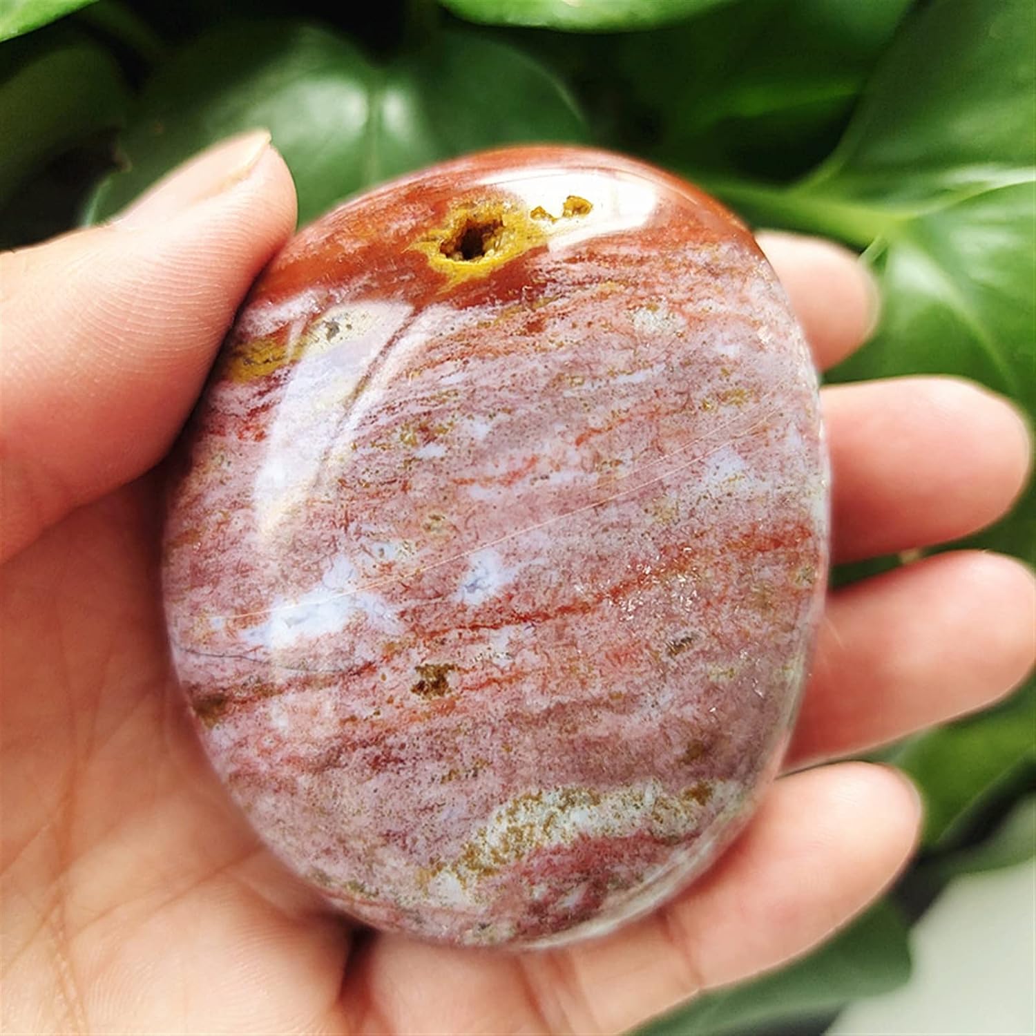 Natural Crystal Rough Natural Stone Beautiful Marine Jasper Palm Healing Crystals Decorative Collection Stones Home Decoration (Color : A104 132g)