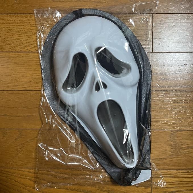 Amazon 仮面 スクリーム お化け マスク お面 被り物 ゴーストフェイス ハロウィン コスプレ フェイスマスク パーティー おばけ