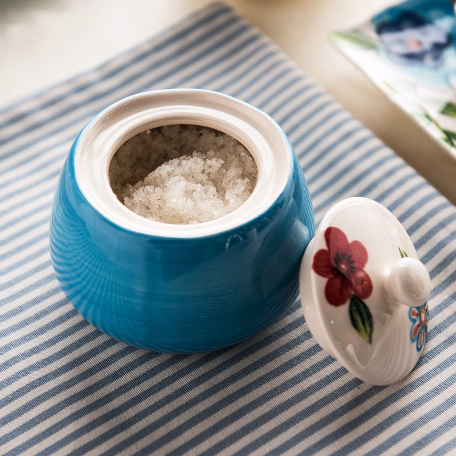 Pot de Sucre Sugar Bowl Creative Simple Cuisine Cafe Hôtel Céramique Sugar Bol avec Couvercle Café Saveur Storage Boquet est Un Bon Partenaire for Le café Bol à Sucre