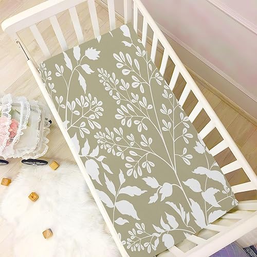 Miniatura 6 de Kigai Fitted Crib Sheet for Boys & Girls Vintage Flowers Soft Breathable Unisex Baby Sheets for Standard Crib and Toddler Mattresses 39 x 27 in
