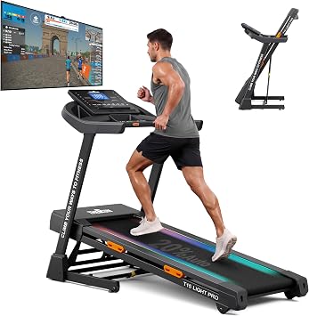 THERUN Foldable Treadmill with 20% Auto Incline, 3-App, 3.5HP Motor, 12 MPH