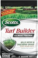 Scotts Turf Builder Moss Control: Kills Moss, Thickens Lawn, Fertilizer Covers 5,000 sq. ft. - 25 lbs