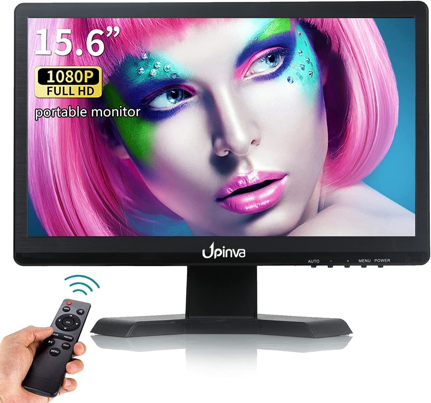 15.6 inch Professional IPS Monitor LCD Display Security Camera Office PC Mobile Monitor 1920x1080 Full HD Multifunctional Gaming Monitor with HDMI BNC VGA AV USB Input Surveillance Camera with Stand1