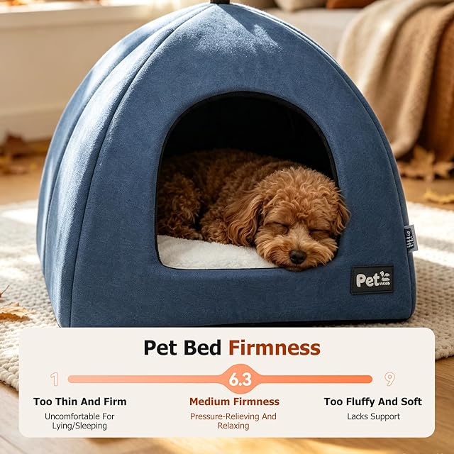 Foto 6 de 6 de PETCUTE - Nicho para gatos, interior lavable, con cojín extraíble, cesta con fondo antideslizante, cómodo…