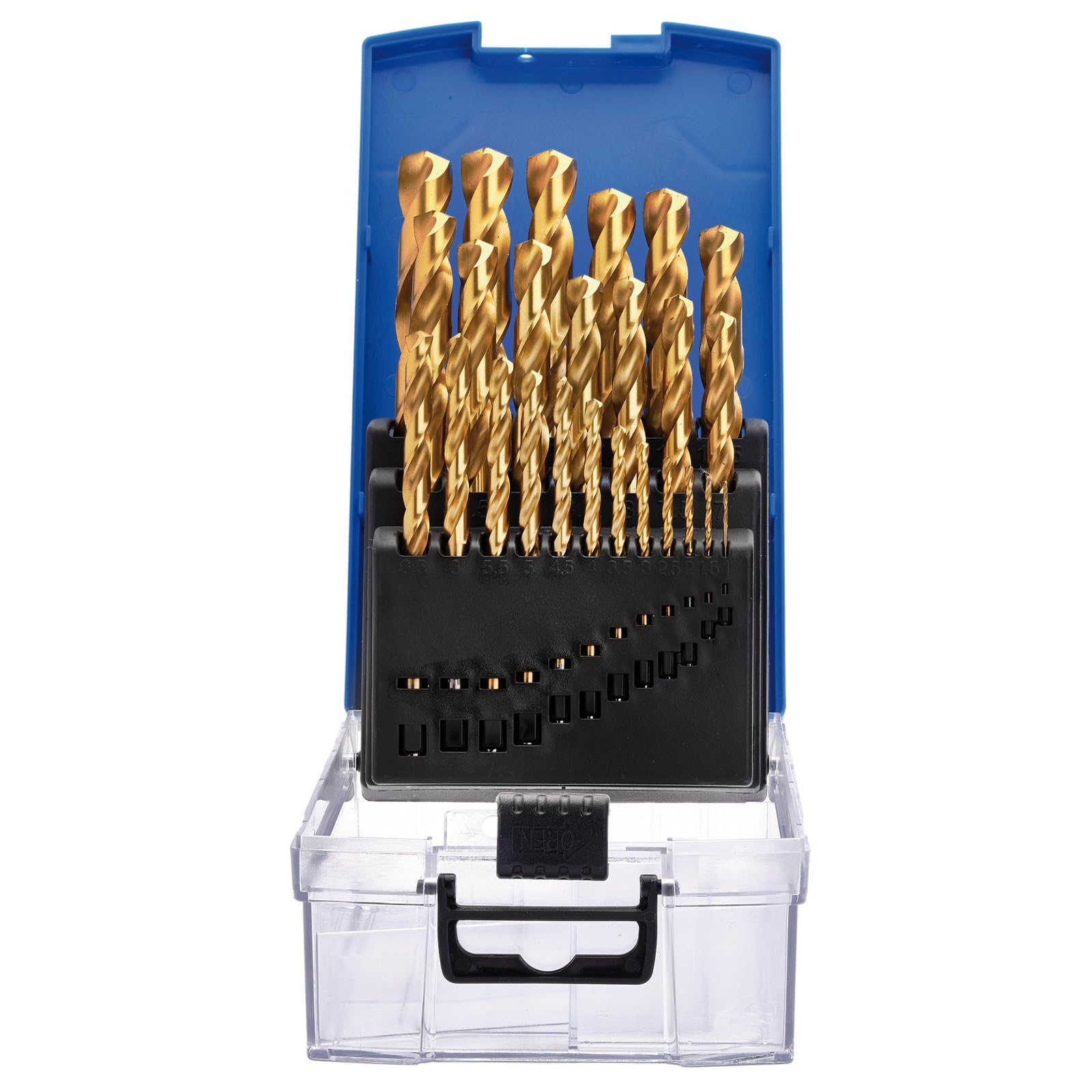 Draper Set di 25 punte da trapano rivestite in nitruro di titanio HSS, 1,0-13,0 mm, 08886, per acciaio, metalli non ferrosi, legno e plastica dura