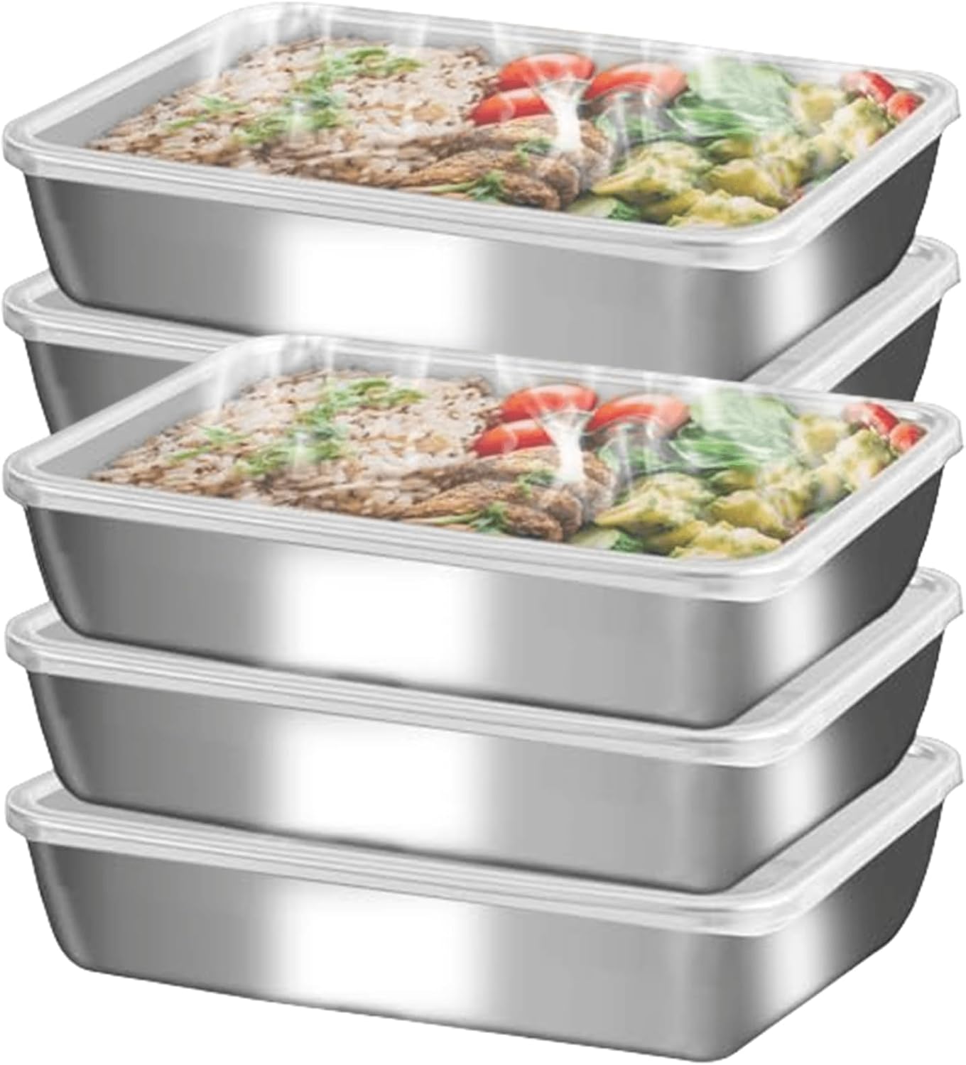 GIUOIDUO stainless steelFood Storage 12-Pack Lunch BoxContainers setsstorage box with lidfreezer FrozenKitchen tra with lidOven plateSide dish plate Freezer & Dishwasher Safe