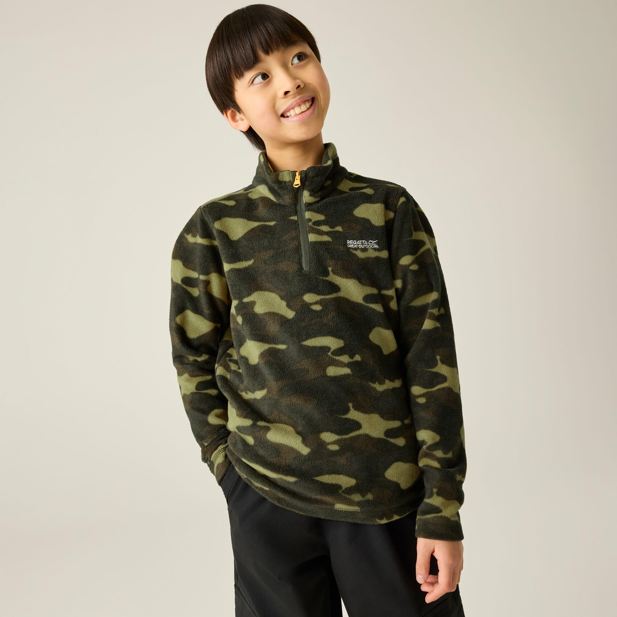 Regatta Unisex Kids Khaki Hot Shot Ii Active Half Zip Fleece In | Size: 11-12 Years