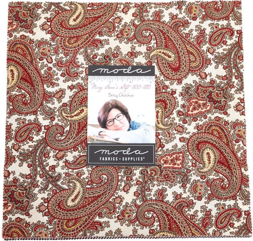 Moda Fabrics Betsy Chutchian Mary Ann's Gift Layer Cake 42 10-inch Squares Moda Fabrics 31630LC, 10 Inches