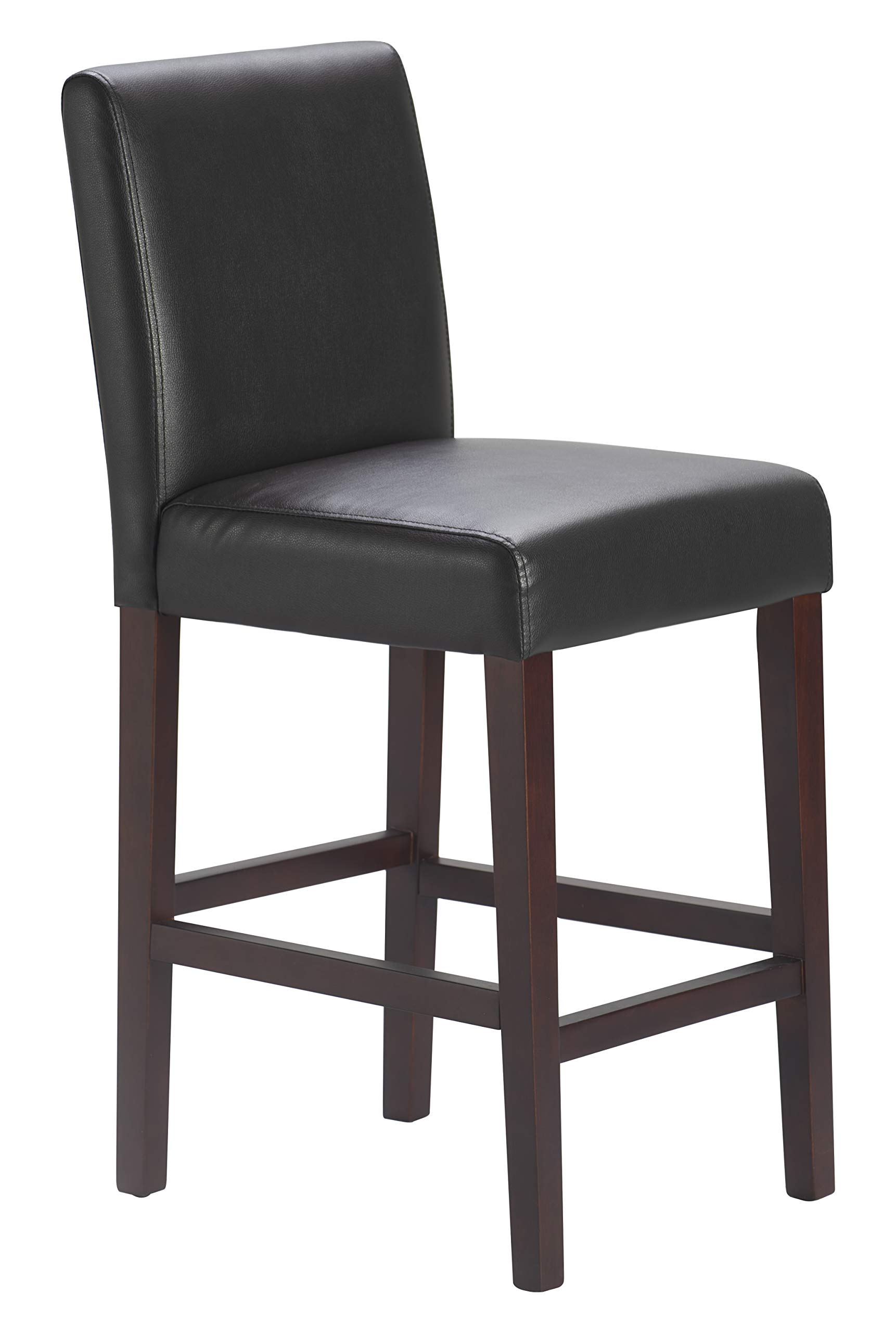 Serta Liam Dining Chairs, Set of 2, High Back Upholstered Chair, 25-1/2-Inch Counter Height Leather Stools, Fits Most Bars and Kitchen Counters, Brown