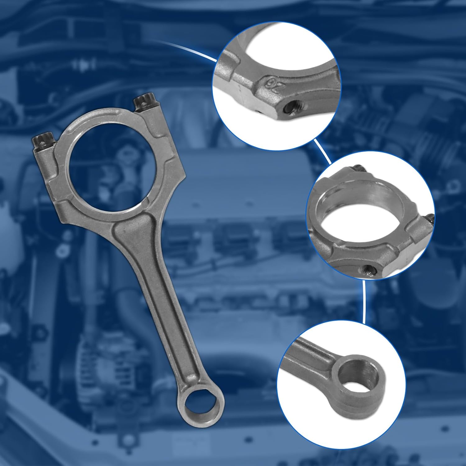 23510-2B010 4pcs Connecting Rods Fit for 2012-2017 Accent 1.6L, Fit for 2010-2018 Soul 1.6L, Replace OE 23510-2B010