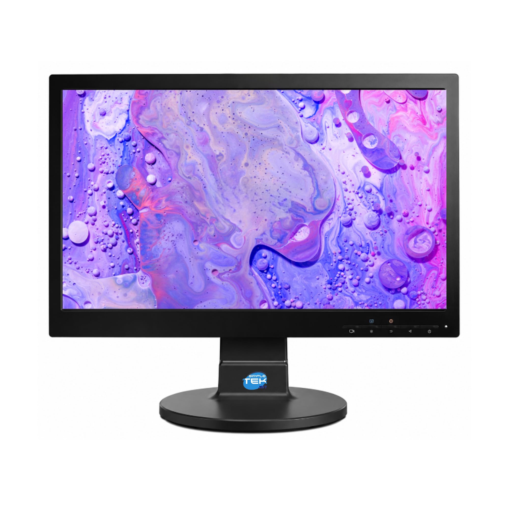 SIMPLETEK - Monitor 19" W-LED VGA czarny z podstawą i kablami (odnowiony)
