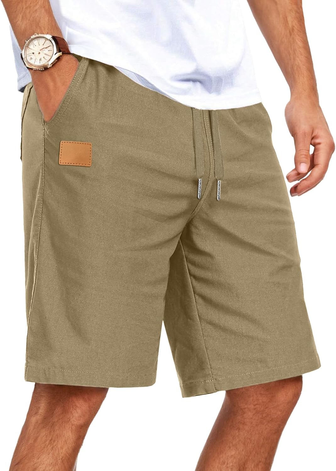 Sailwind Men's Casual Summer Beach Shorts Classic Fit Dress Stretch Waist Shorts with Pockets