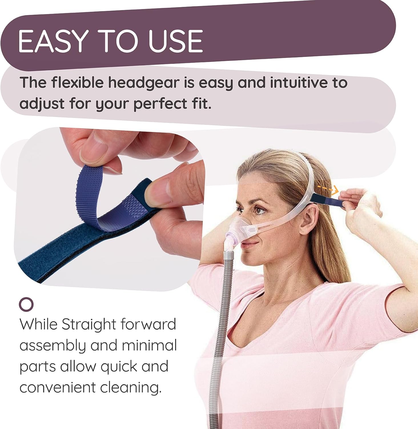 Ximoon FX Nasal Pillow CPAP Mask with Headgear Replacement for Resmed Swift FX - Adjustable Headband Frame and Medium Nasal Pillows C Pap Supplies Part for Swift FX - Image 6