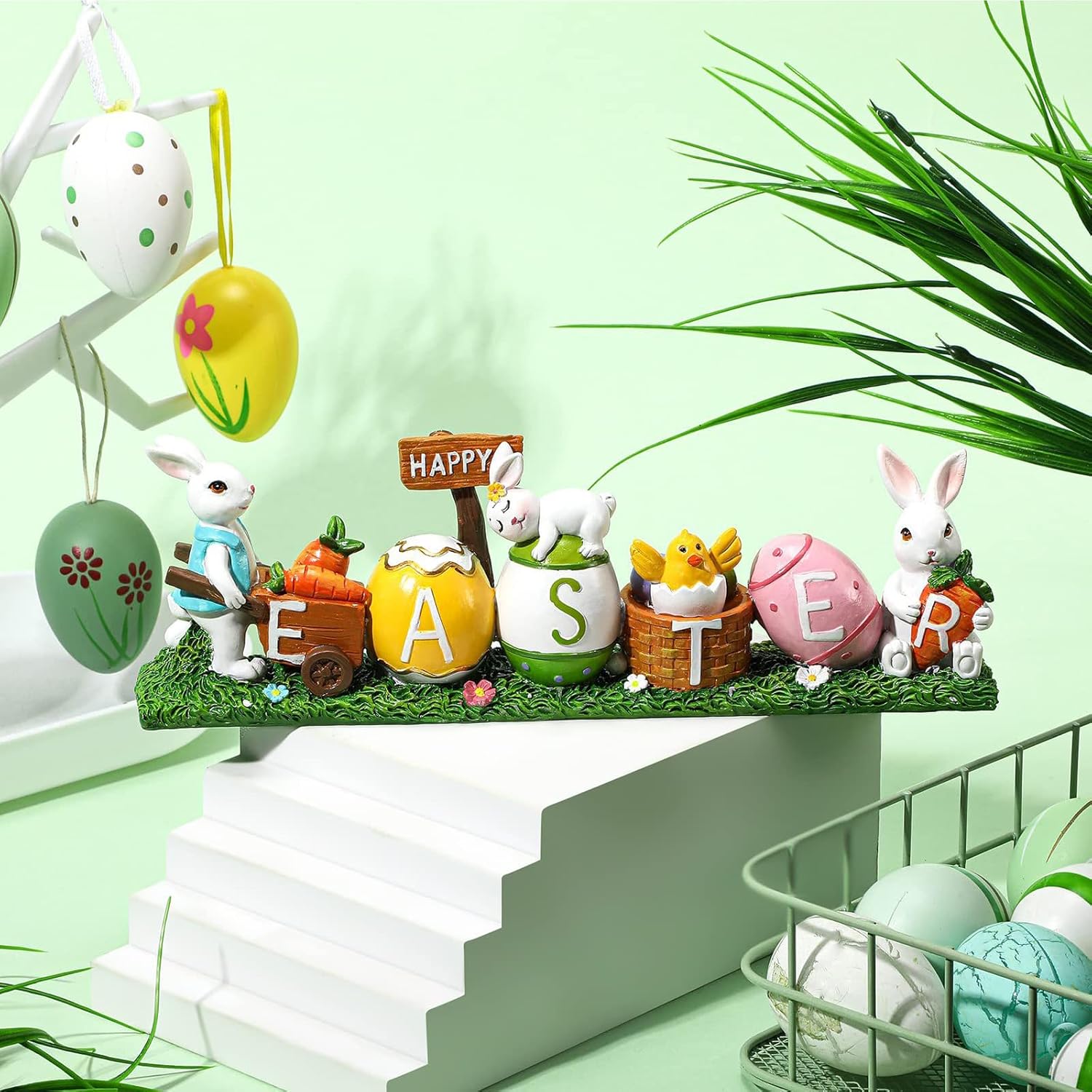 Osterdeko Hase & Eier – Niedliche Dekofigur für Haus & Garten