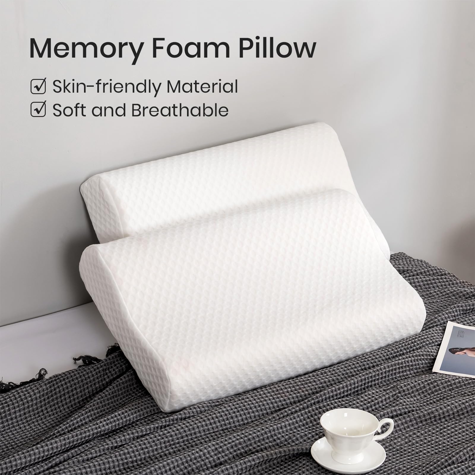 Good Nite Almohada ortopédica de Espuma viscoelástica para el Cuello para Personas Que Duermen de Lado, Almohada Cervical ergonómica Adecuada para Personas Que Duermen Boca Arriba, Almohadas cómodas
