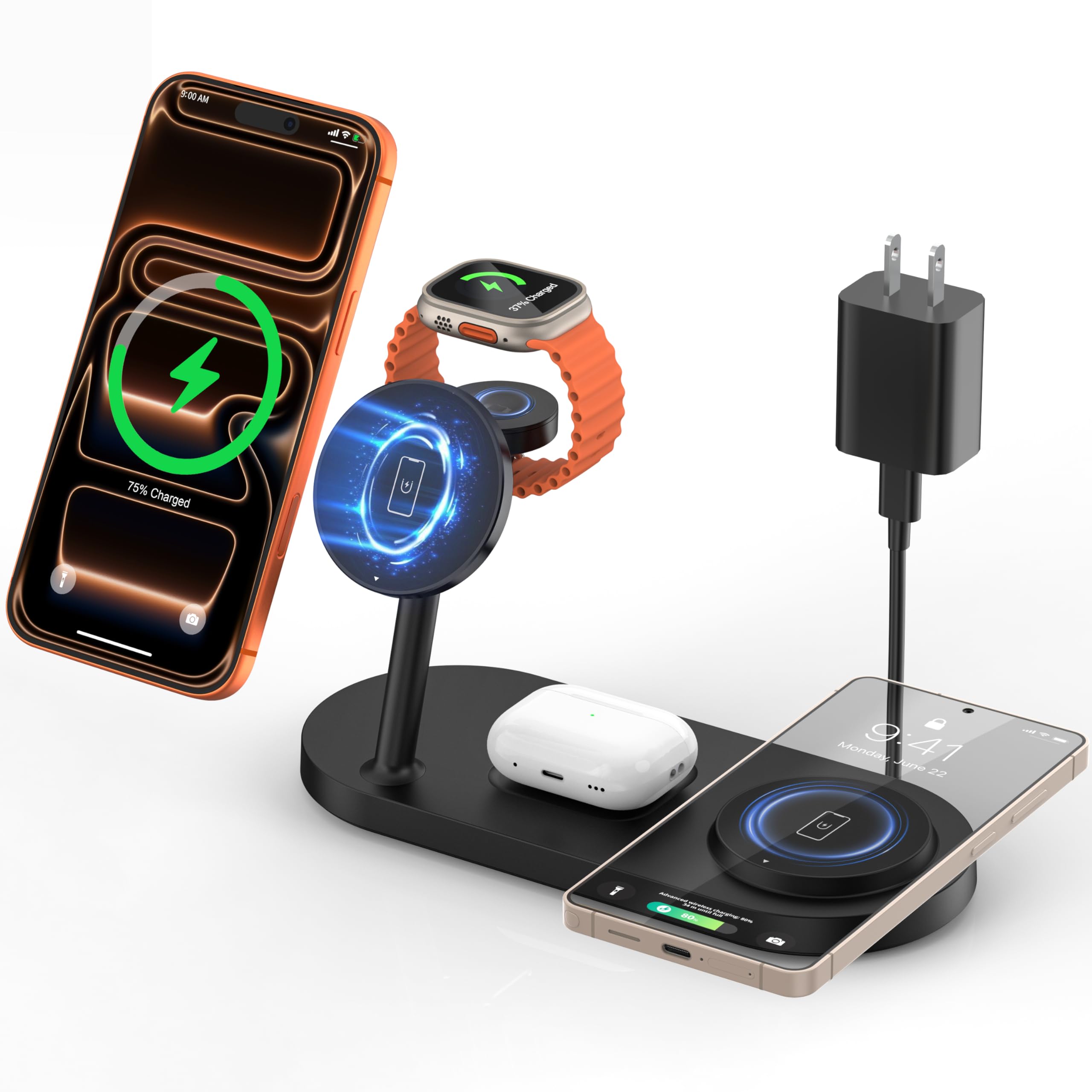 Photo 1 of Fanisic 4-in-1 Dual Magnetic Wireless Charger