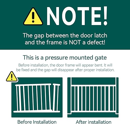 Miniatura 6 de BABELIO Puerta de bebé de 30 a 43 pulgadas con puerta para gatos, puerta de metal ajustable para mascotas, puerta de perro con cierre automático,