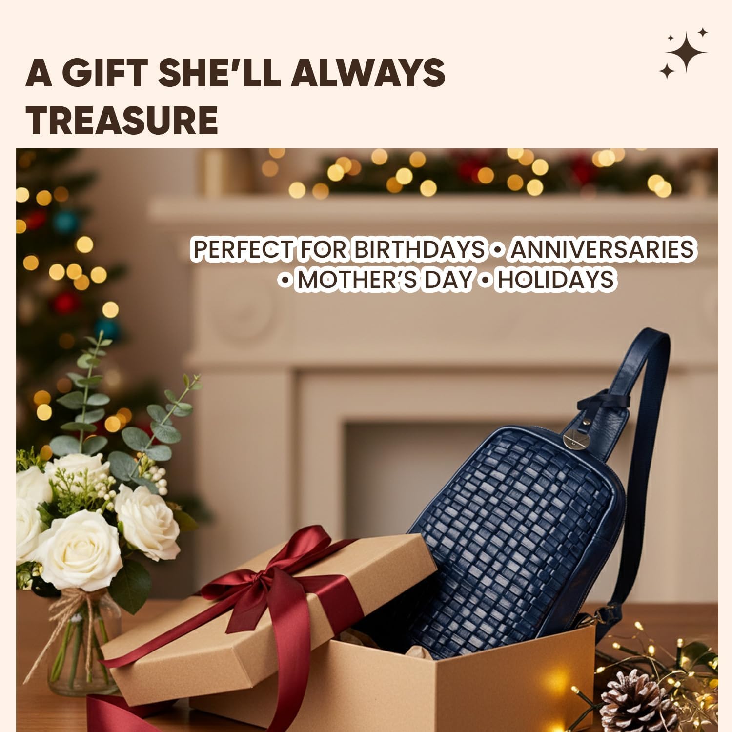 Genuine Leather Crossbody Shoulder Bag – Premium Unisex Everyday Bag with Adjustable Strap, Compact Yet Spacious for Travel, Work & Daily Use – Navy - Image 9