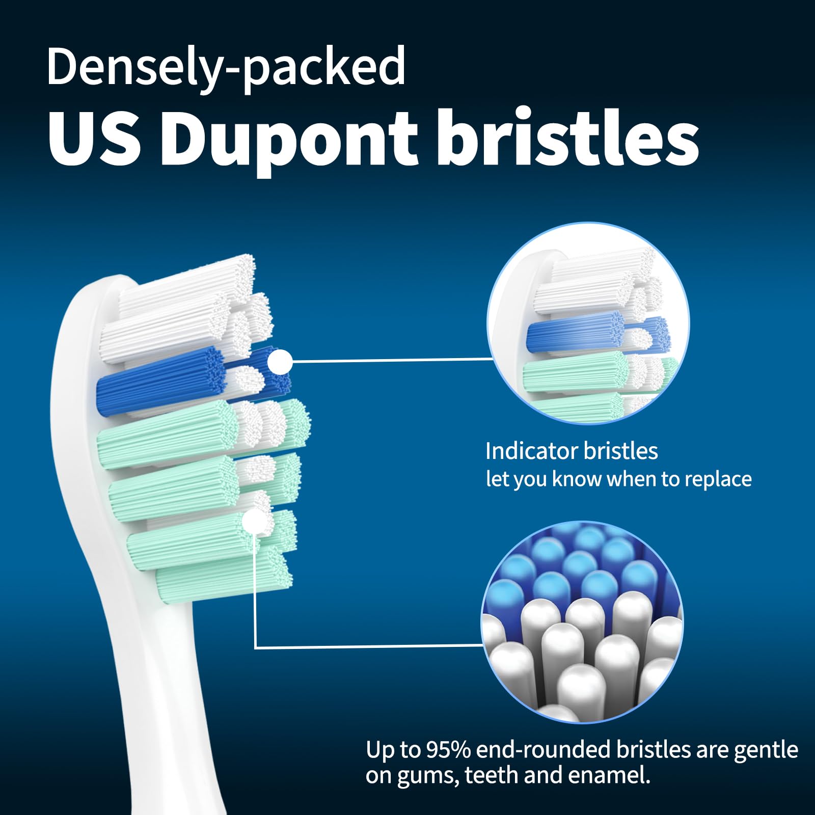 Cabezales de repuesto para cepillos de dientes Philips Sonicare, cabezal de cepillo de repuesto eléctrico compatible con cepillo de dientes eléctrico Phillips Sonicare, paquete de 8