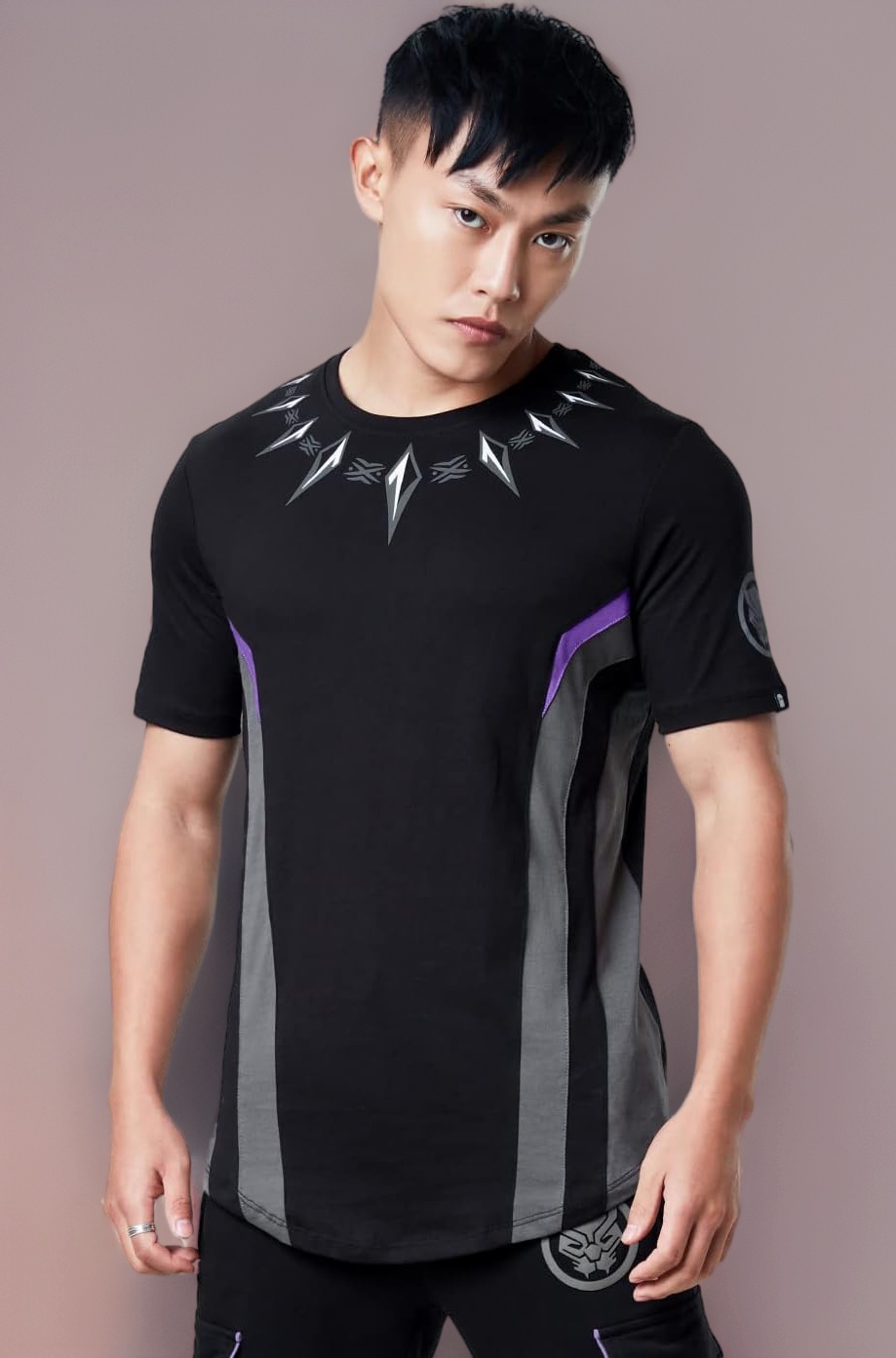 The Souled Store | Men Official Round Neck Black Panther for T'Challa |Half Sleeve 100% Cotton Balck Color | Printed Drop Cut T-Shirts