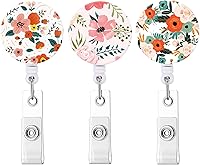 Vista 31 de Carrete retráctil para tarjetas de identificación con clip de cocodrilo resistente para nombre de enfermera, carrete decorativo para tarjetas