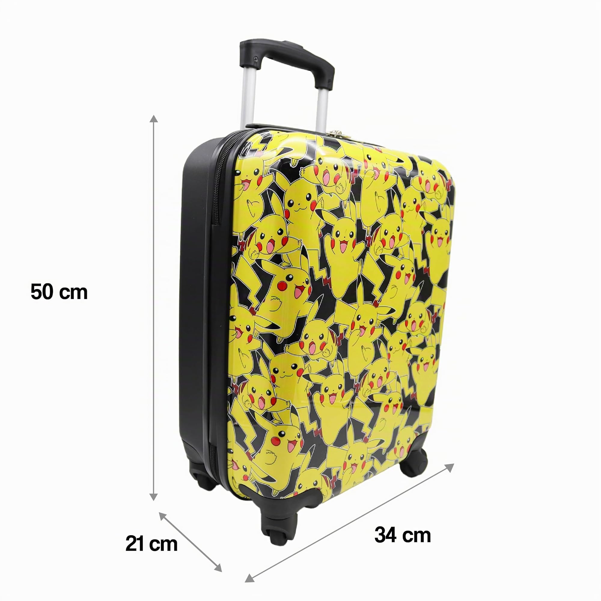 TOYBAGS Pokemon Valise de Cabine - 4 roulettes Pivotantes et Multidirectionnelles - Double roulettes Individuelles - Très Robuste - avec Poignée Extensible - 50 x 34 x 21 cm - Coloré - Valise