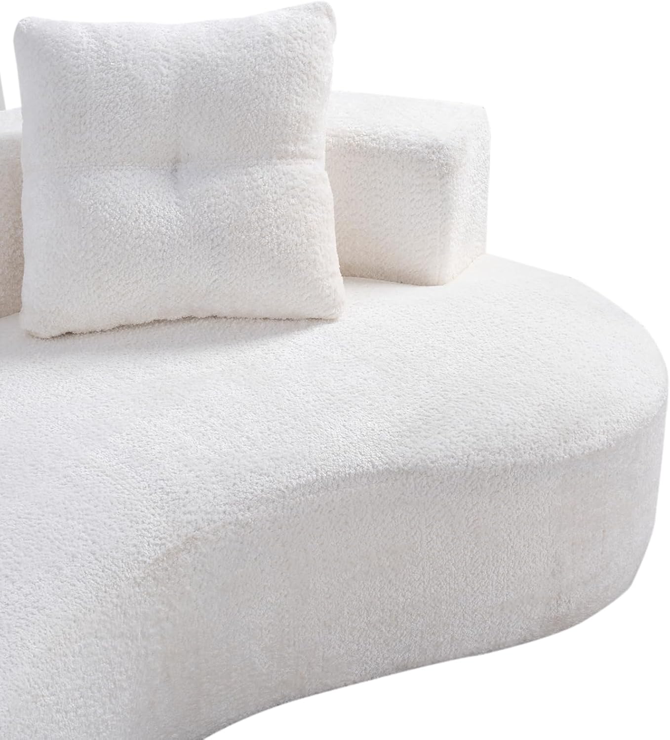 79.5-Inch Curved Boneless Sofa Compressed 3-Seat Cloud Couch for Living Room Bedroom, Modern Curved Floor Boneless Foam Sofa Deep Seat Cloud Couch with 2 Toss Pillows | No Assembly Required, Non Slip