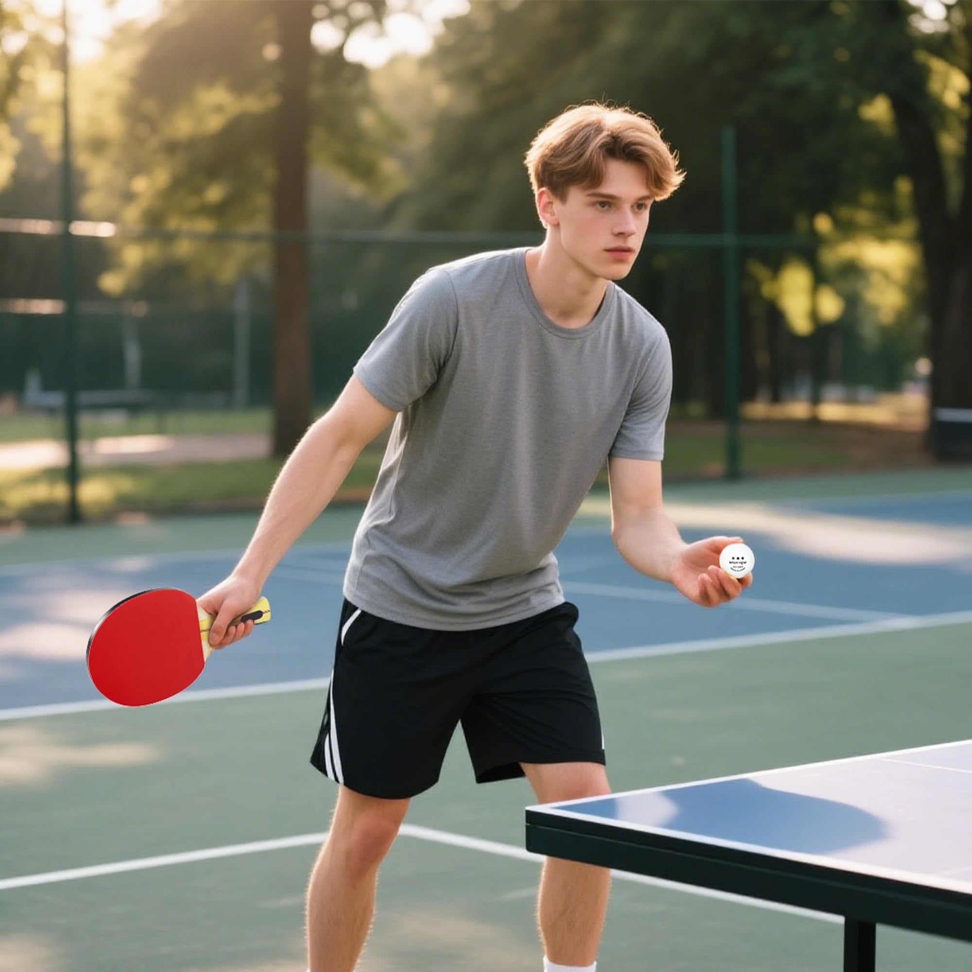 SPORTNOW Lot de Raquettes de ping-Pong, Tennis de Table 4 Raquettes + 8 balles + 1 Sac, pour Amateurs, débutants, Experts