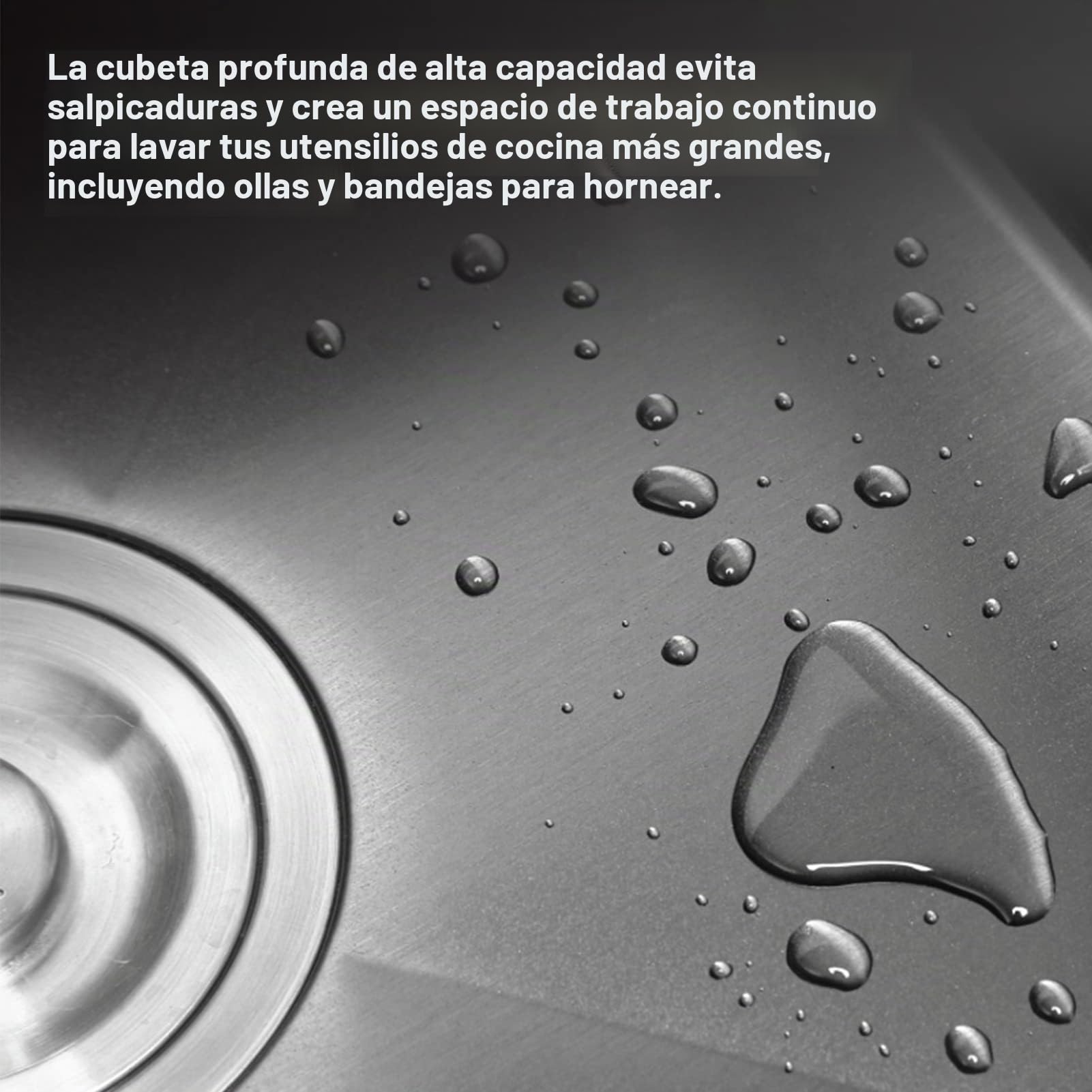 Mini Fregadero de Cocina Redondo Barra de Acero Inoxidable, Fregadero de Cocina Barra de Acero Inoxidable Lavabo Redondo con Tubo de desagüe 30 cm de diámetro
