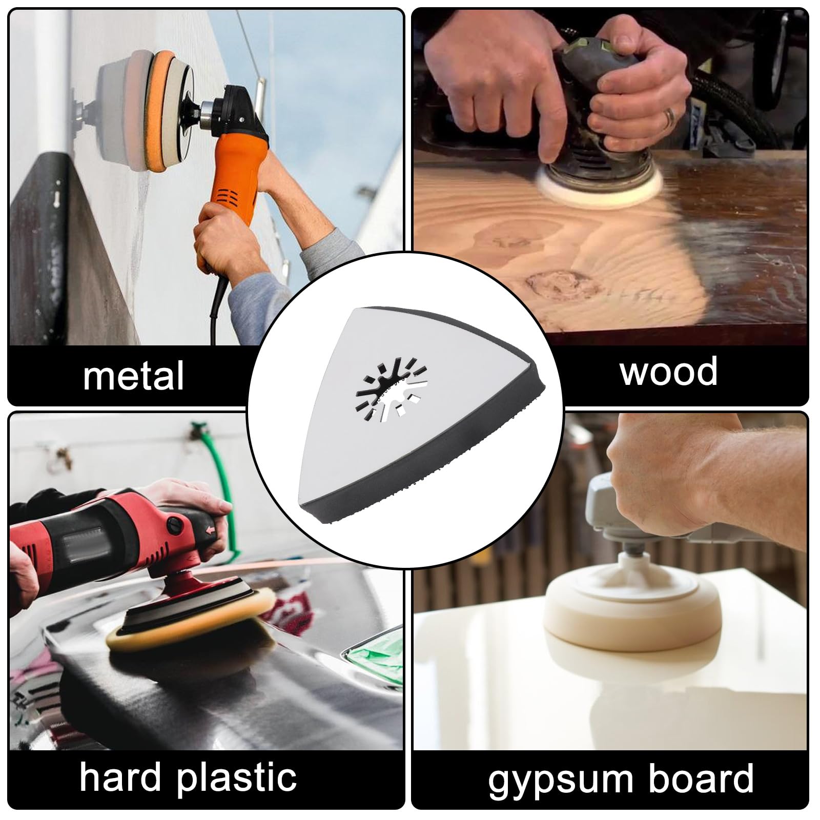 ECSiNG 3PCS 80mm Triangle Sanding Pad Compatible with Most Polishing Machines Polish Wood Metal - Image 2