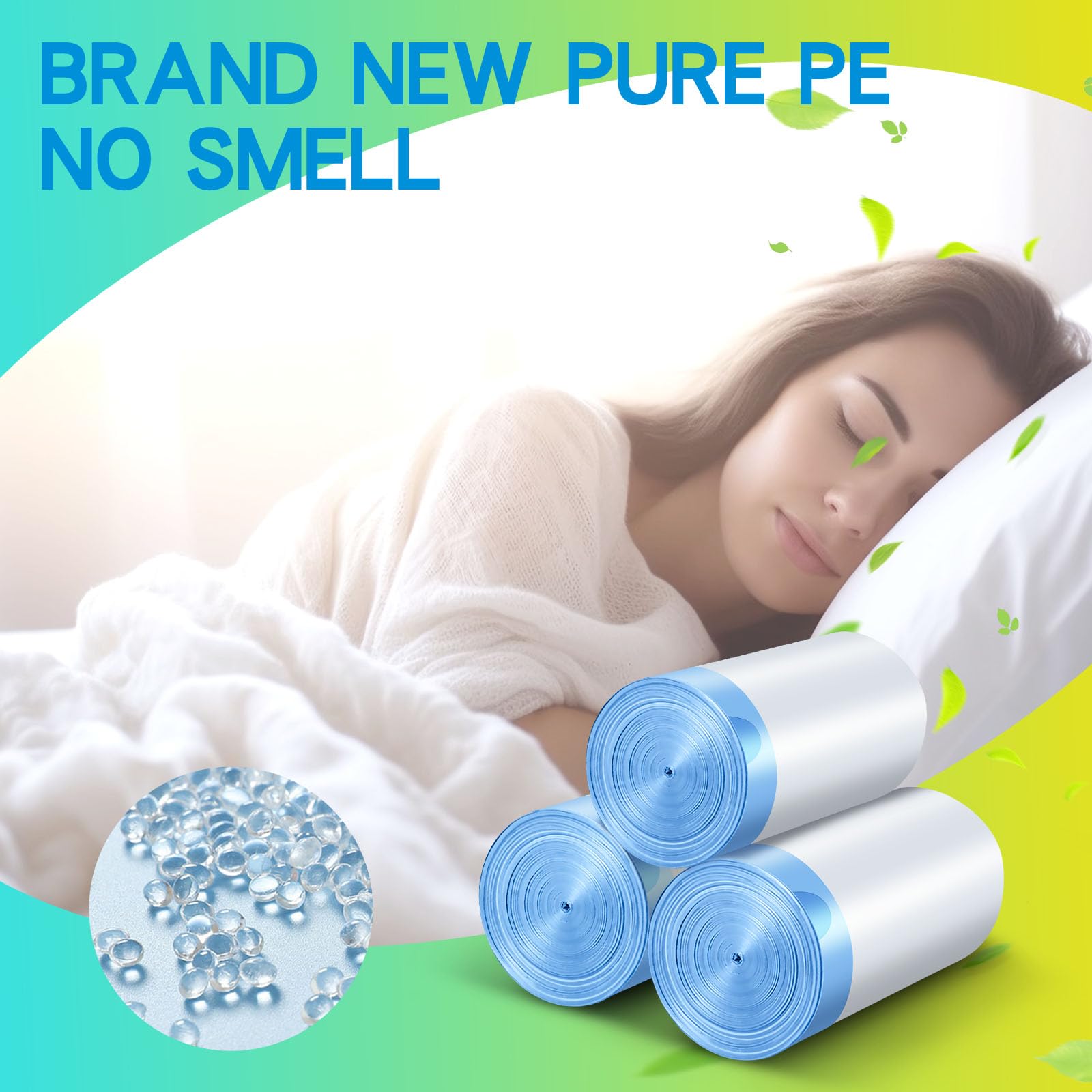 4 Gallon Trash Bag, Small Drawstring Trash Bags, 15 Liter White Garbage Bags, 120 Count