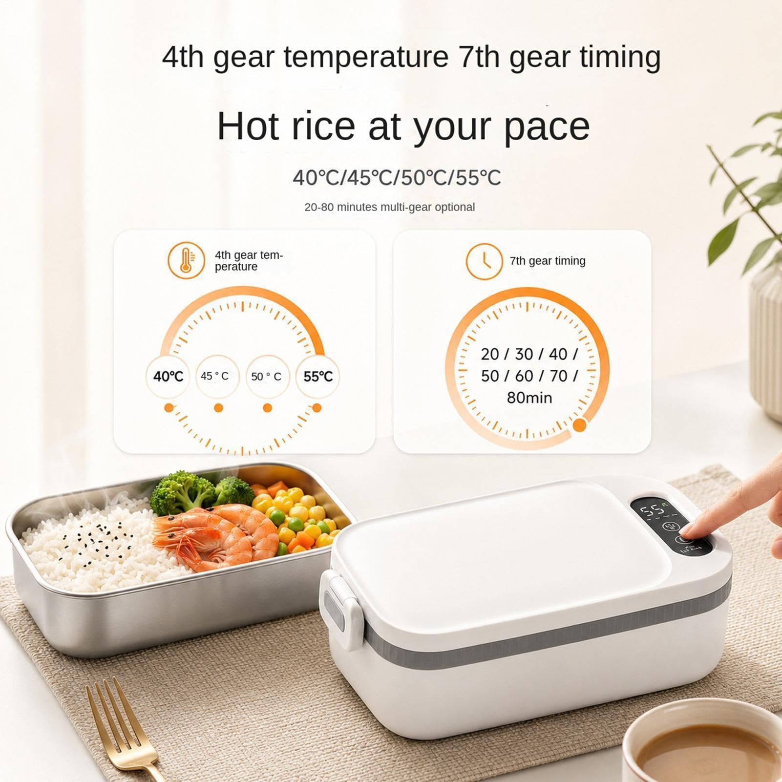 Genérico Eléctrica Contenedor De Comida Recargable De 12000 mAh